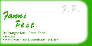 fanni pest business card